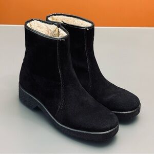 ITALIAN Vintage Black Suede Leather Booties/Ankle Boots women’s/girls size 5